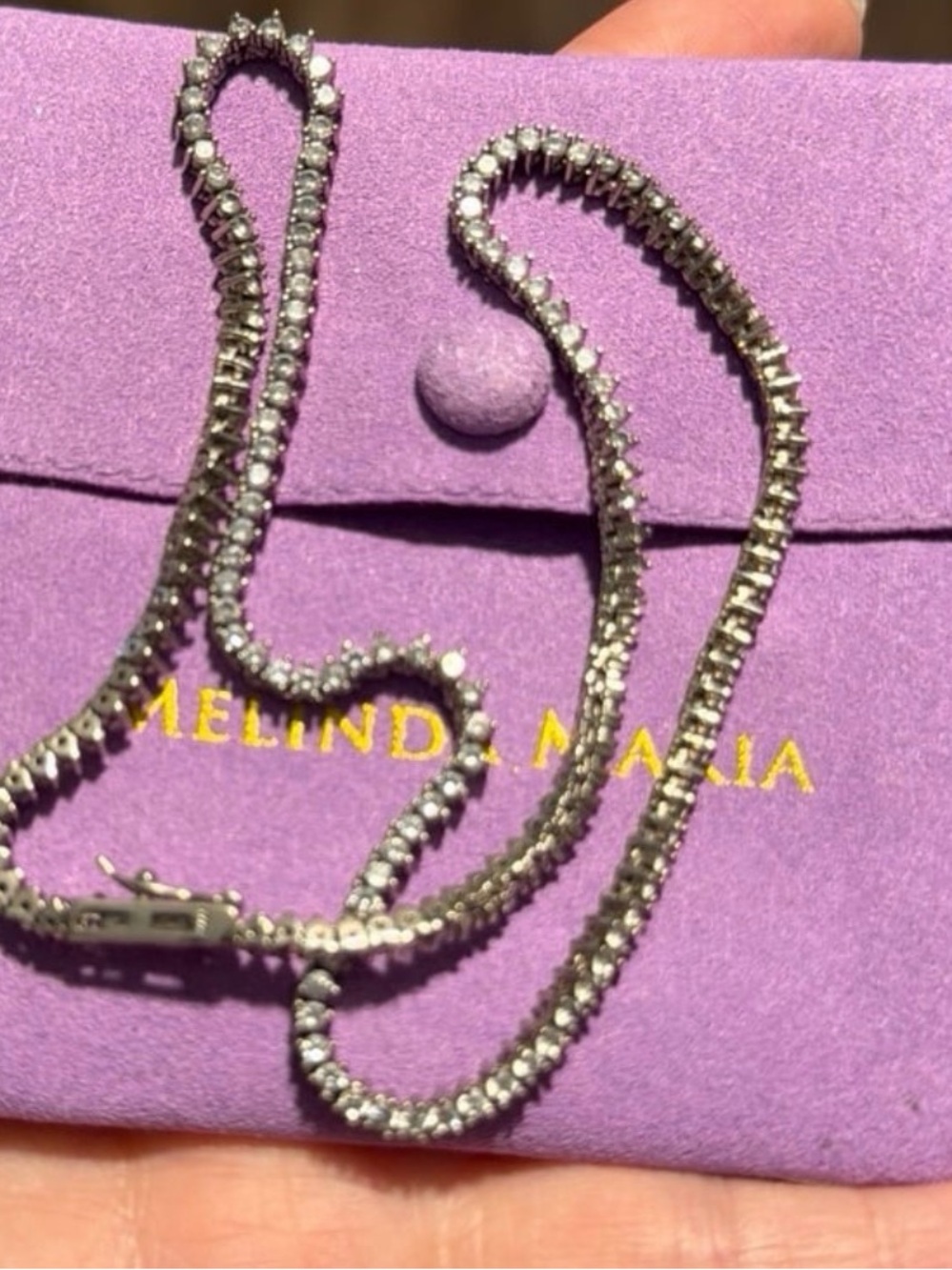Melinda Maria Silver Tennis Necklace